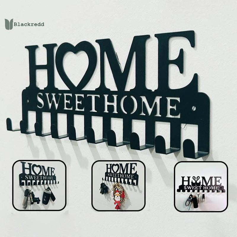 BRED 1PC ติดผนัง Sweet Home ตกแต่ง Key Holder, Key Wall Hook, Creative Key Holder สําหรับประตูด้านหน