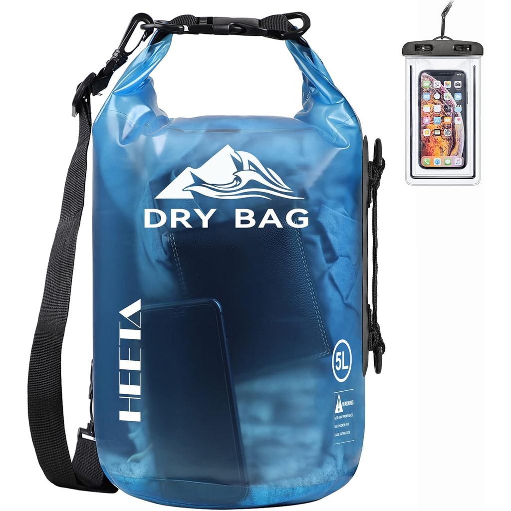 HEETA แห้งกระเป๋ากันน้ําสําหรับผู้หญิงผู้ชาย, 5L/10L/20L/30L/40L ม้วนน้ําหนักเบาแห้งกระเป๋าเป้สะพายห