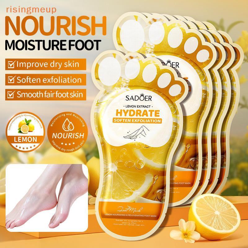 [risingmeup] SADOER Lemon Foot Mask Moisturizing Whitening Foot Peeling Mask Anti-aging Exfoliating 