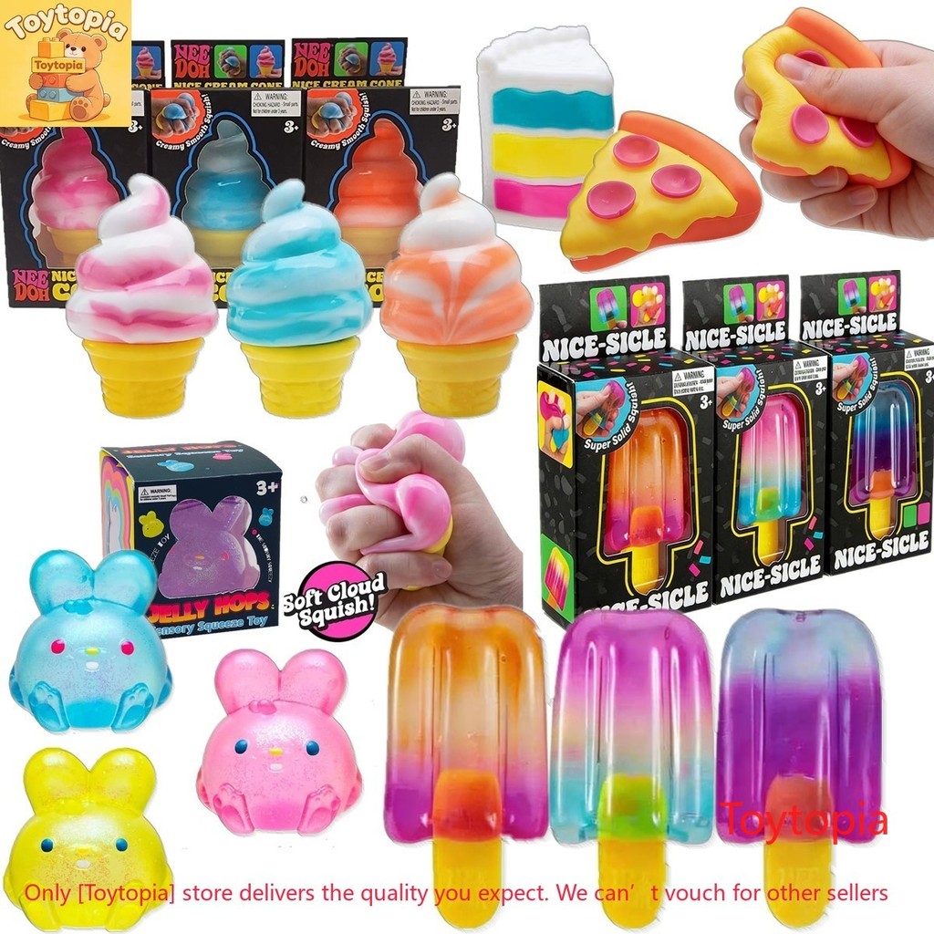ใหม่ NeeDoh Dippin Dazzler ไอศกรีม Fidget ของเล่นกระต่ายเค้กพิซซ่า Squishy ของเล่นบรรเทาความเครียด
