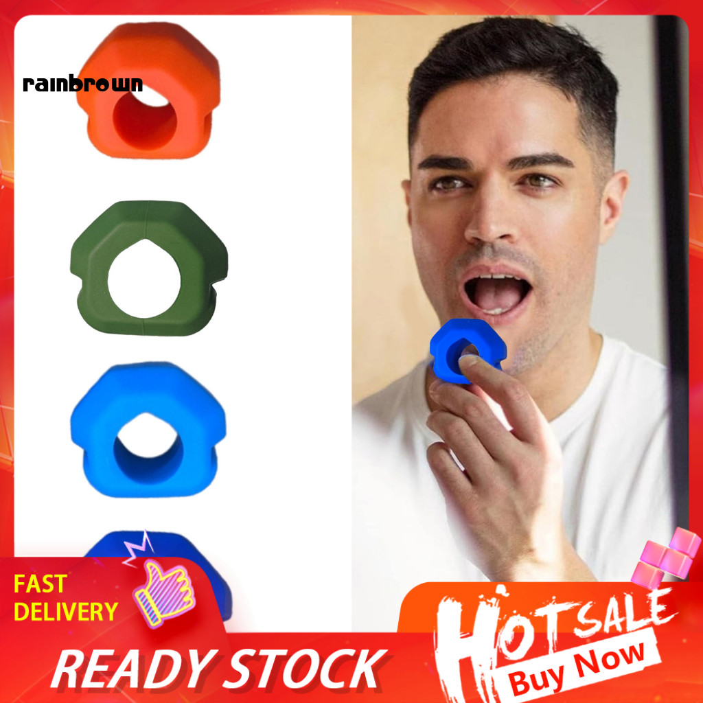 <rainbrown>Masseter Muscle Exerciser Jawline Sculpting เครื่องมือซิลิโคน Jaw Exerciser Ball สําหรับผ