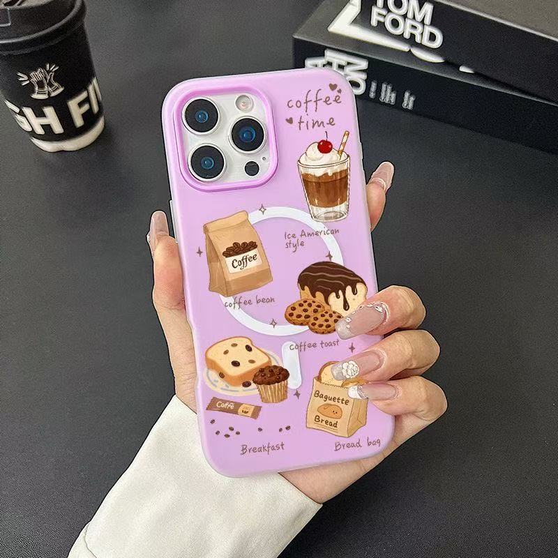 รูปแบบขนมหวานกันกระแทก 17pro เคสโทรศัพท์เทียบได้กับ iPhone 16pro 16plus 15promax 14pro ปลอก 14plus 1