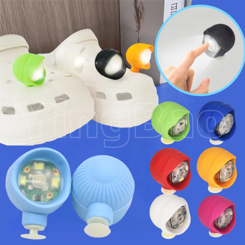 1-4 ชิ้นรองเท้า Croc ไฟ LED Charms อัพเกรดไฟหน้าสําหรับ Night Walks รองเท้า Charms อุปกรณ์เสริม PVC