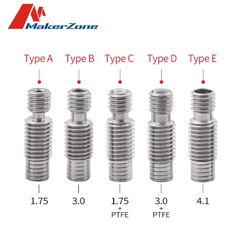 V6 คอความร้อน Break Bowden PTFE Hotend J-head M7 * M6*22 มม.สําหรับ 1.75 มม.3 มม.R Filament Bore 4.1