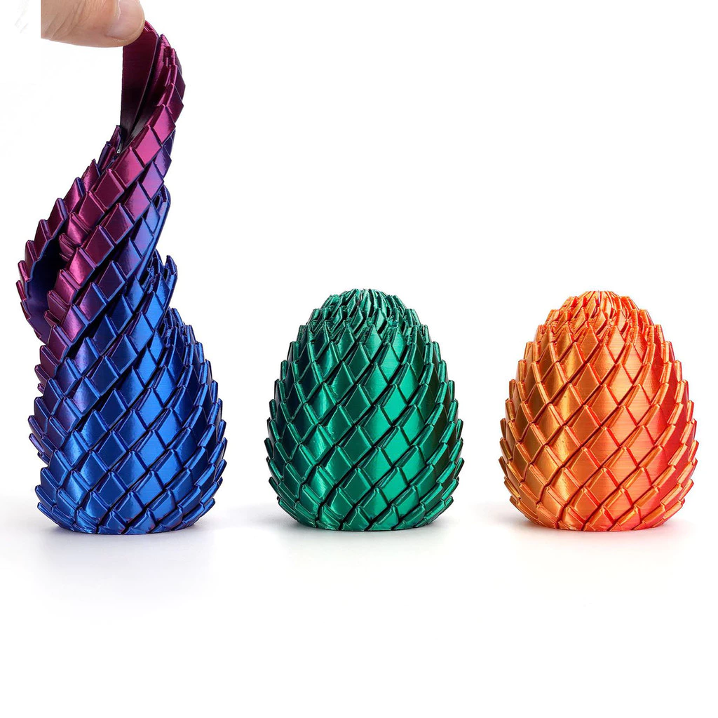 ของเล่นลูกบอลคลายเครียด 3D พิมพ์ Transformable Twist Dragon Egg รูป Mainan Budak Lelaki