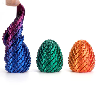 ของเล่นลูกบอลคลายเครียด 3D พิมพ์ Transformable Twist Dragon Egg รูป Mainan Budak Lelaki