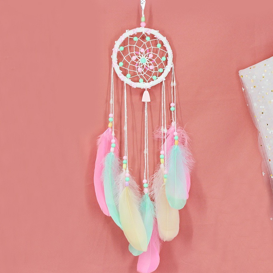 [คลังสินค้าพร้อม] ins Girl Heart Dream Catcher Creative Green Plant Dream Catcher Nordic Wedding Dre