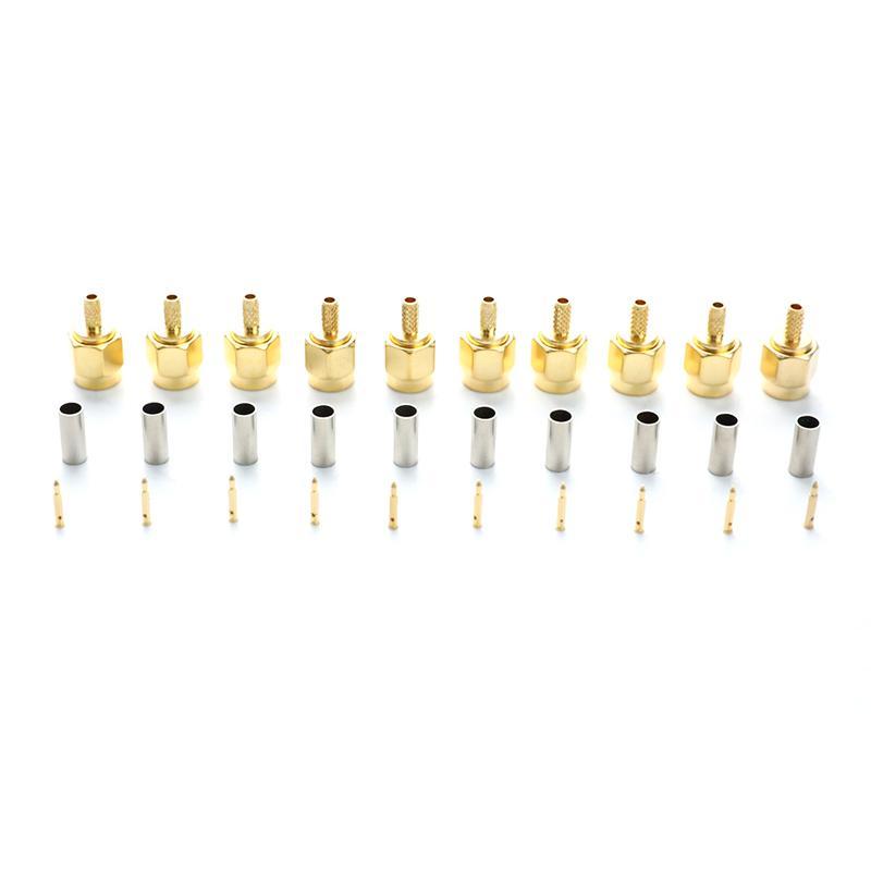 OZTH 10 ชิ้น SMA ชายปลั๊ก crimp สําหรับ RG174 RG316 RG178 RG179 LMR100 สาย RF Connector Vary