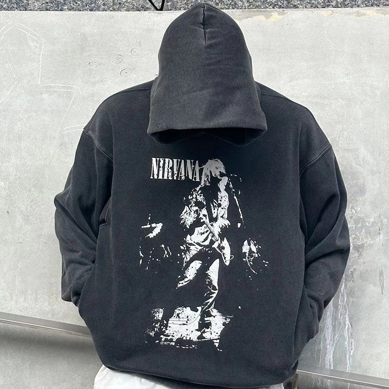 เสื้อกันหนาวพร้อมฮูด ลาย Nirvana แบบ LIMITED EDITION วัสดุ fleece ทำให้สวมใส่สบายและมีสไตล์ย้อนยุค