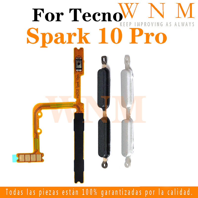 สําหรับ Tecno Spark 10 Pro KI7 ปุ่ม flex บน/ปิดปุ่มสวิทช์ด้านข้าง Key Volume Up Down Flex สายโทรศัพท์มือถือ Part