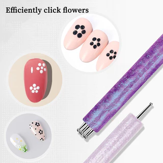 【Local】อเนกประสงค์ 5 กลีบดอกไม้เล็บ Dotting ปากกาเล็บอะคริลิคดอกไม้ Rhinestones ปากกาแต่งเล็บเล็บเครื่องมือแปรง
