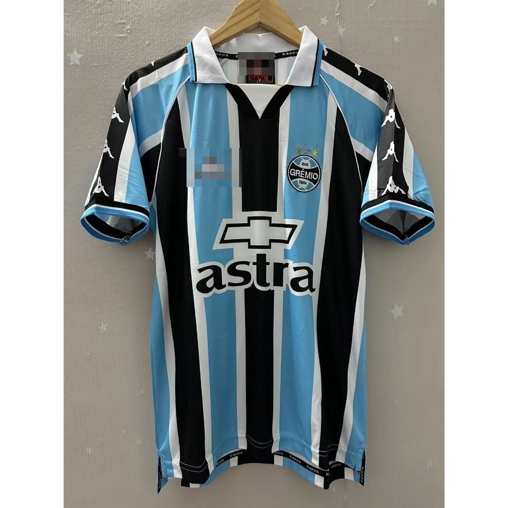 00-01 Gremio RONALDINHO คุณภาพสูง Home Retro Football Jersey เสื้อยืดที่กําหนดเอง