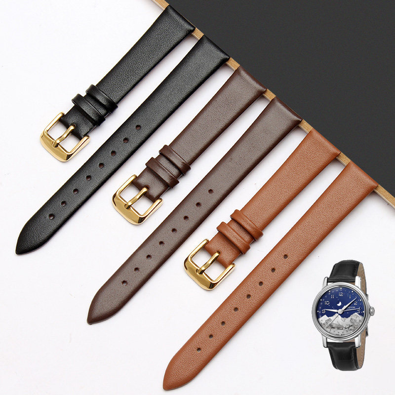 เหมาะสําหรับ EPOS EPOS สายนาฬิกาหนังแท้ Cowhide Emotion Series Ultra-Thin Soft Simple ผู้ชายผู้หญิงส