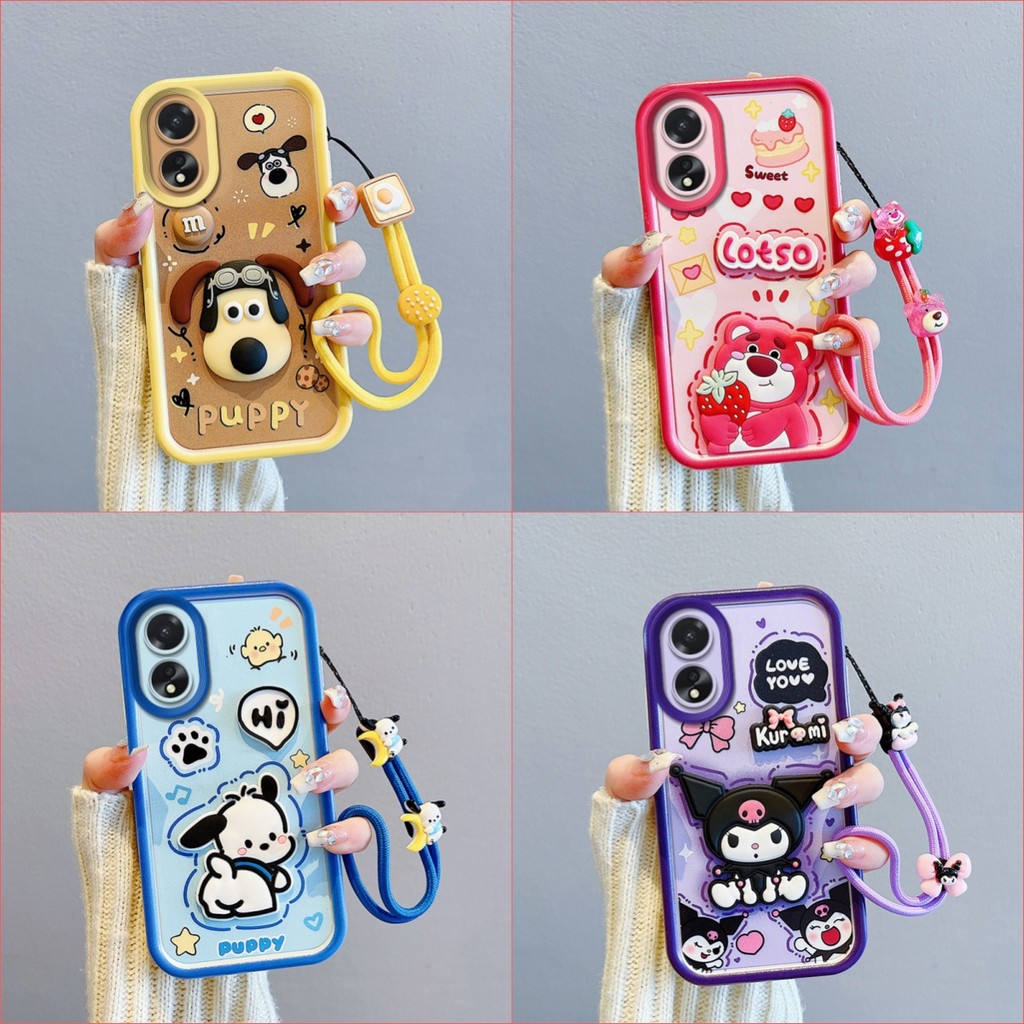 เคสสําหรับ OPPO A18 A38 A58 Kartun TPU เคสซิลิโคนอ่อนนุ่ม BBTY