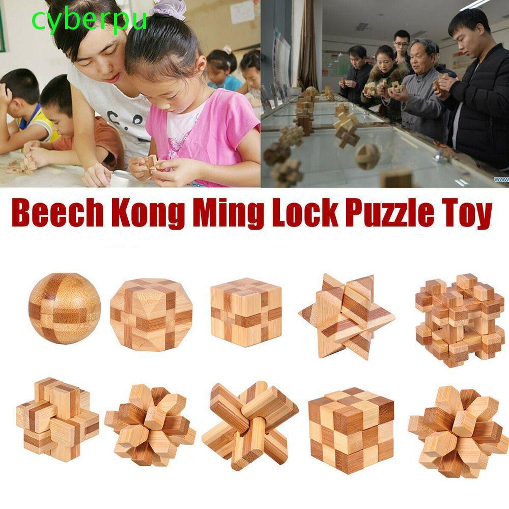 CYBERPULSE Puzzle Toy Bamboo 3D IQ Game Interlocking Brain Teaser