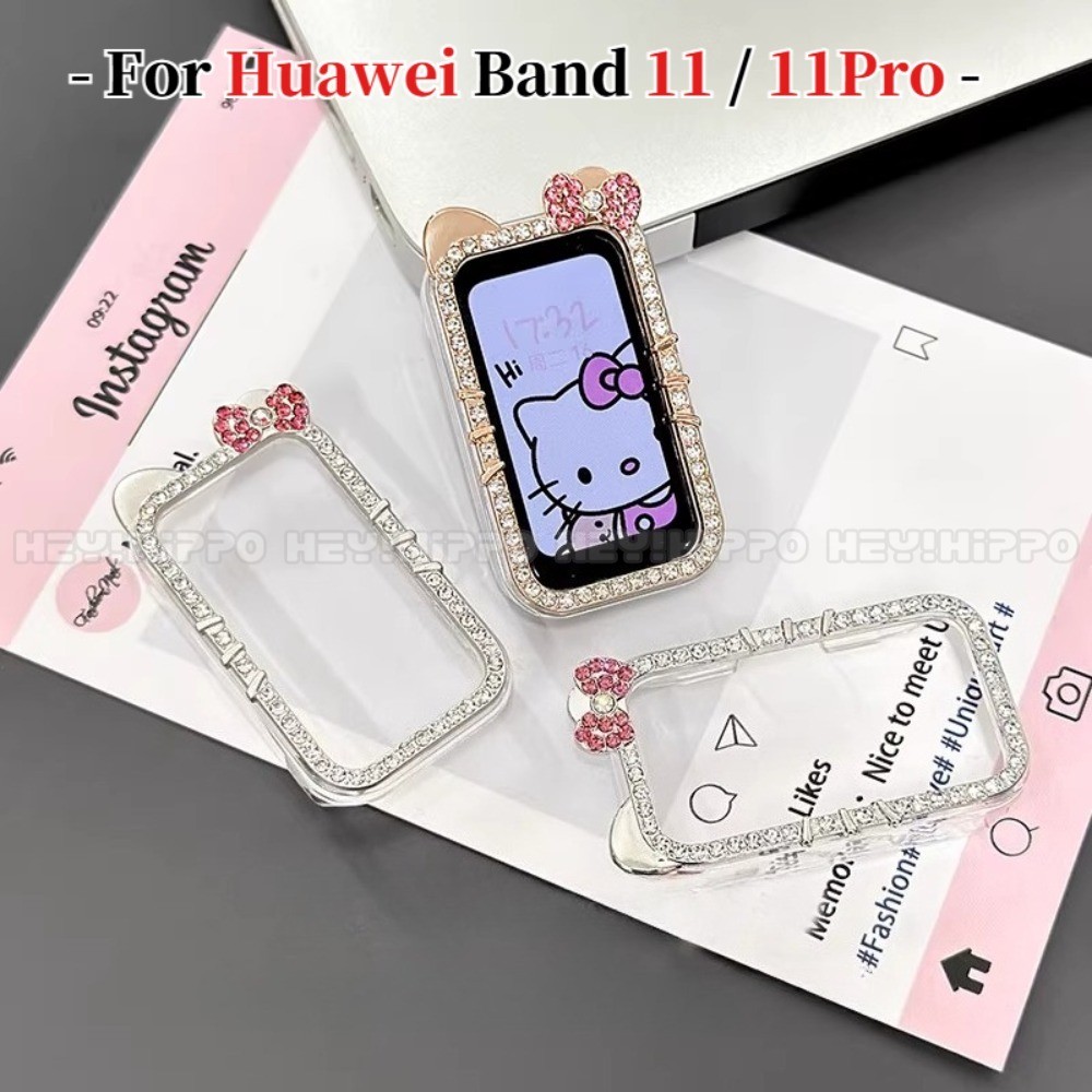 Shining เกราะป้องกันสําหรับ Huawei Band 11 11Pro น่ารัก KT คริสตัลนาฬิกาสําหรับ huaweiband 10 9 8 fi