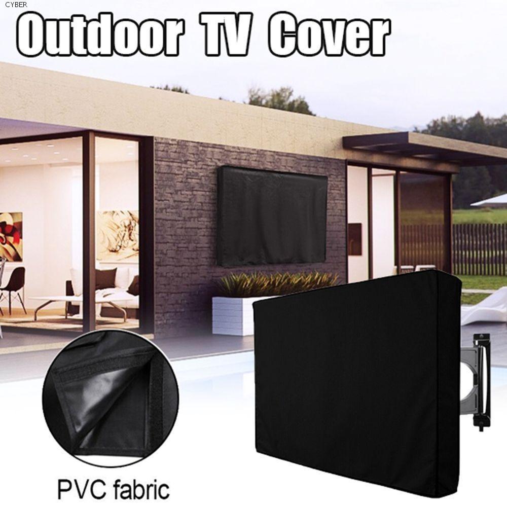 CYBER TV Cover, กันน้ํา Breathable โทรทัศน์ Protector, เคสป้องกันแบบพกพา สีดํา 600D Oxford Cloth TV 