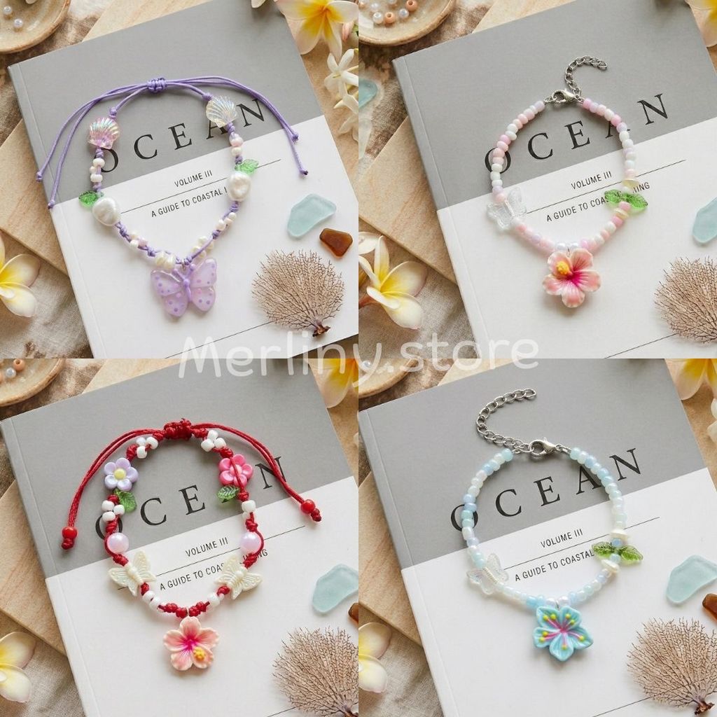 พร้อมส่งจากไทย กำไลข้อมืองานแฮนด์เมด Handmade กำไลเชือก กำไลถัก กำไลข้อมือ งานทำมือ กำไลลูกปัด