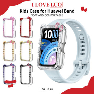 กรณีเพชร for Smartwatch Huawei Band 11 / Huawei Band 11 Pro ผู้หญิงที่น่ารักเด็กป้องกัน Gores รูป้องกันหน้าจอฝากกันชน