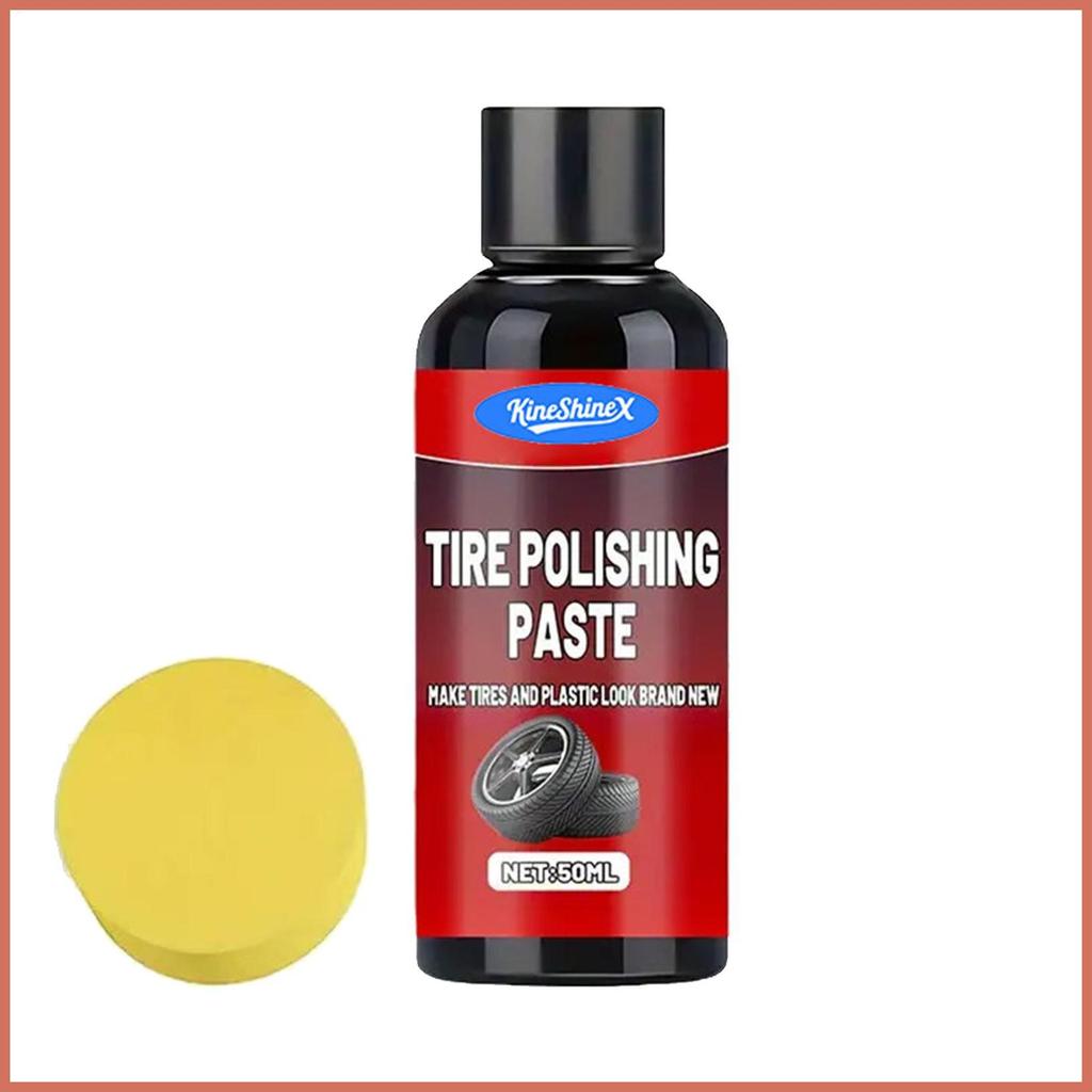 Car Tyre Shine 50ml Tyre Dressing พร้อมฟองน้ํายางทําความสะอาดและ Shine สําหรับมองเหมือนใหม่รถบรรทุกร