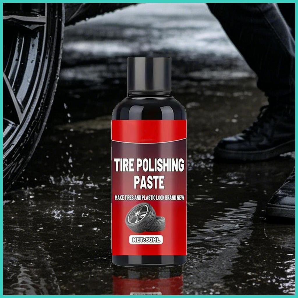 Tyre Shine 50ml Tyre Cleaner Detailing Wax พร้อมฟองน้ําทําความสะอาดยางและ Shine เพื่อมองเหมือนรถบรรท