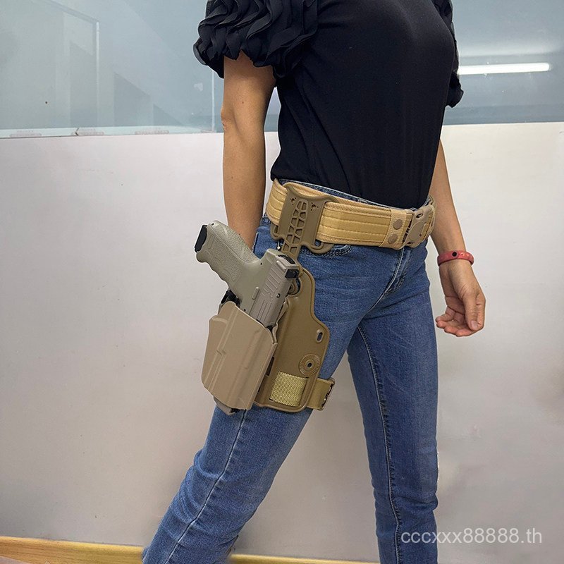 ยุทธวิธีกางเกงขายาว Sinking เข็มขัด Quick Draw Holster สีดําขี่ DK06 Holster P320 DK05 UDLX5 M18 ขาแ