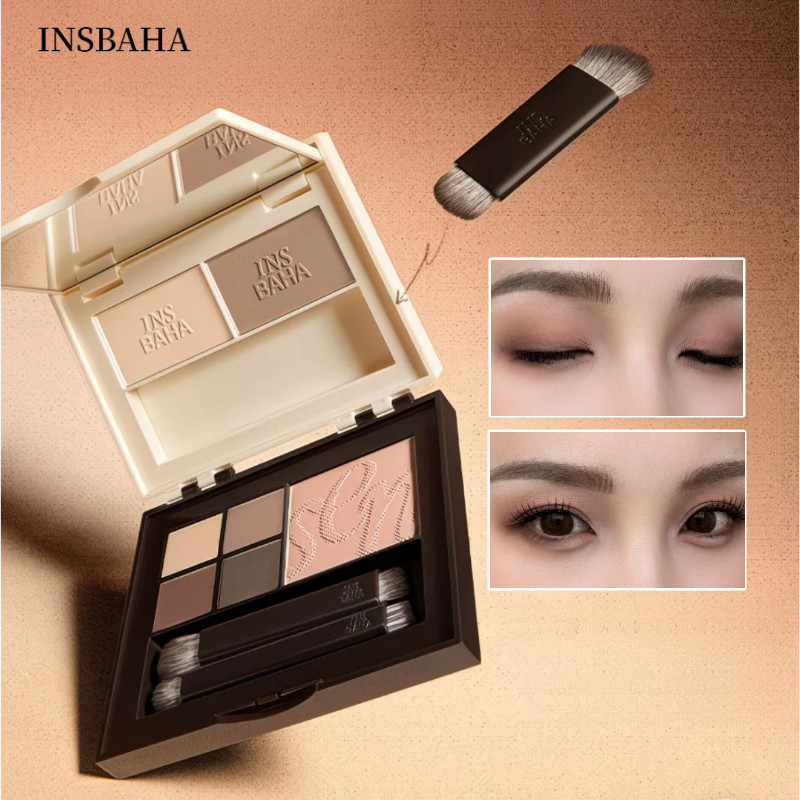 INSBAHA พาเลทแต่งหน้าที่ครอบคลุมพร้อมคอนทัวร์บลัชออนและอายแชโดว์ การผสมสีฟรีอเนกประสงค์ในหนึ่งเดียว