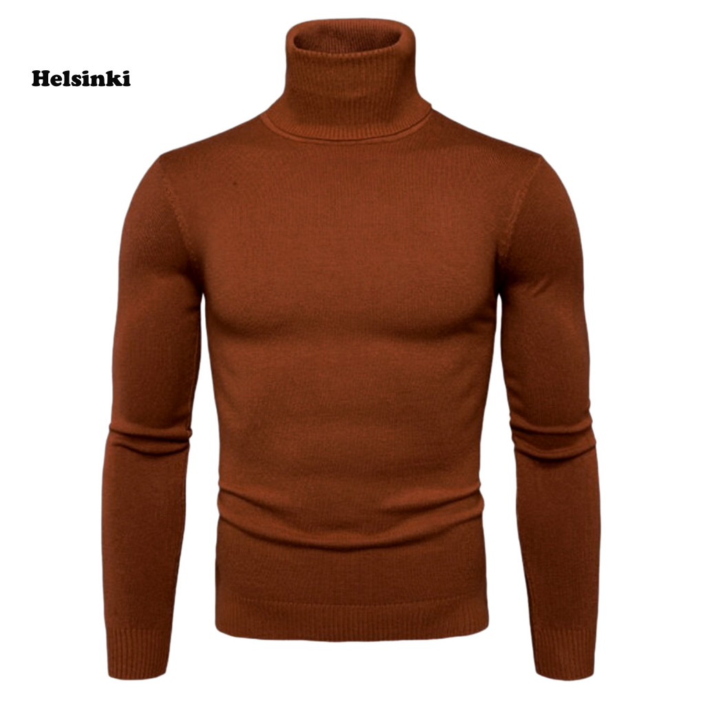 HLS เสื้อกันหนาวชายยืดหยุ่นถักคอปกสูง Anti-shrinkle ฐานเสื้อกันหนาว