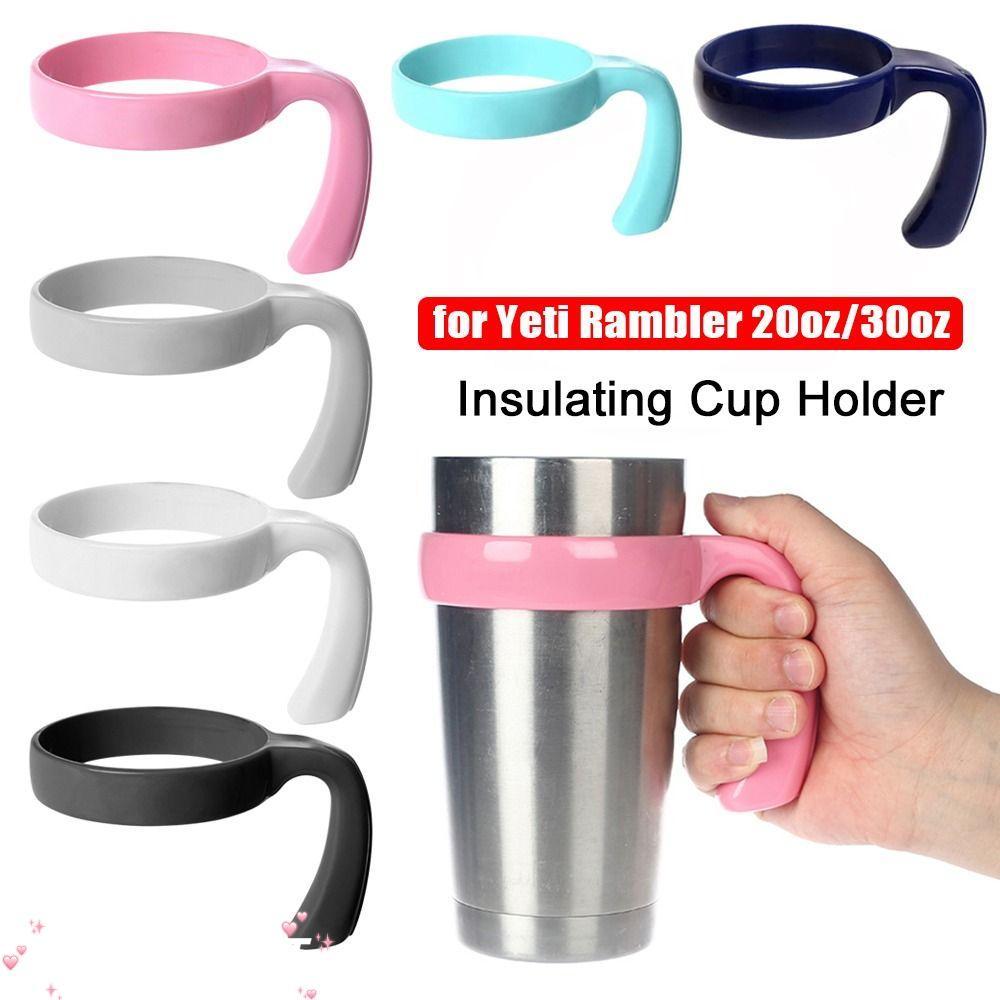 AULORAMT 1 ชิ้นที่วางขวดน้ํา, Drinkware ขวดอุปกรณ์เสริม Tumbler ถ้วย Handle, 6 สีฐานแก้วแบบพกพาถ้วยเครื่องดื่ม Rack สําหรับ Yetti Rambller 20 ออนซ์/30Oz