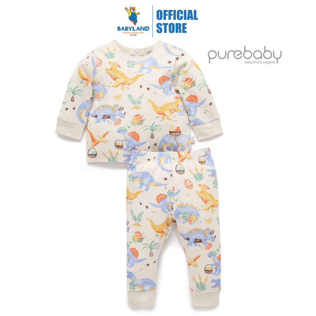 Purebaby Organic Pyjama Set - Easter Dino Dash Print