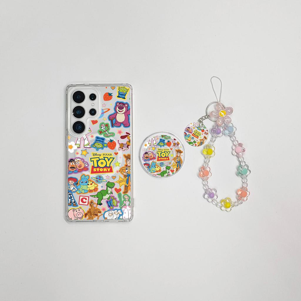 สําหรับSamsung s26 Ultra S25 FE S25 UltraกรณีS24 Ultra S24 FEน่ารักการ์ตูนแม่เหล็กS23 Hard Shell s22 S25 plusโปร่งใสต้นคริสต์มาสของเล่นนักบินอวกาศหมี