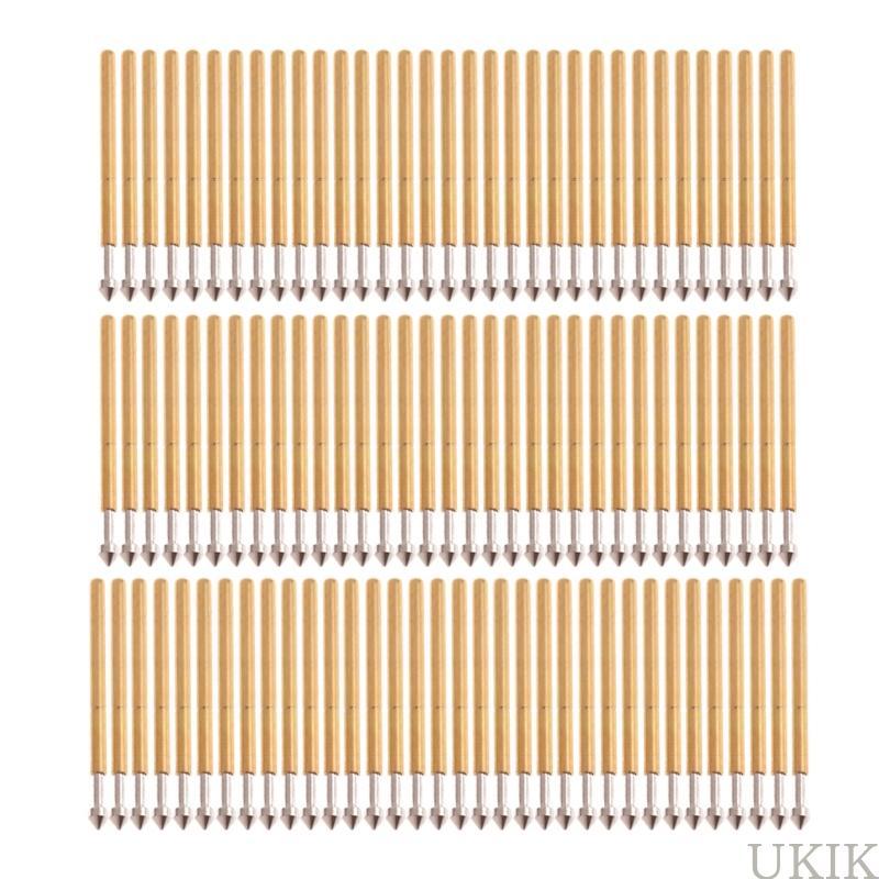 UKIK Test Probe ชุด 100 ชิ้นโลหะสปริง Test Probe Pin Current Rating 3A ทนทาน-