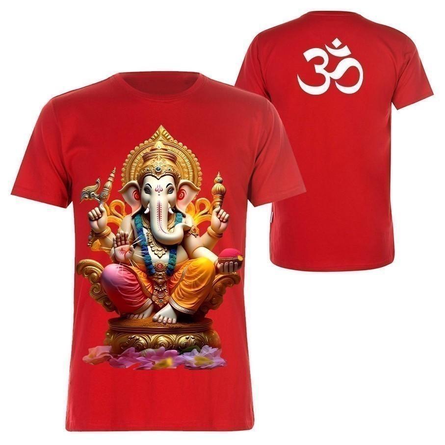 เสื้อยืดลายไทยพระพิฆเนศออกแบบเดิม 2024 ใหม่ผ้าฝ้ายแท้ด้านบนเสื้อผ้าโชคดีราคาถูกพร้อมส่งเสื้อวัฒนธรรมทางศาสนา #142