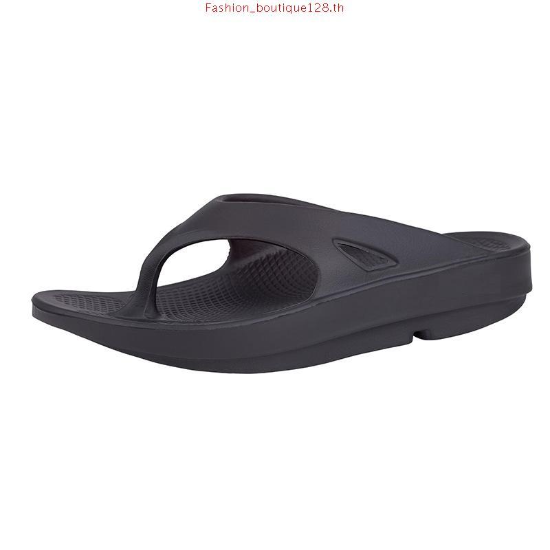 รองเท้า Oofos แท้ รองเท้าแตะเพื่อสุขภาพ รองเท้าแตะผู้ชาย Oofos รองเท้า Black (ดำ) หายปวดเท้าทันที - 