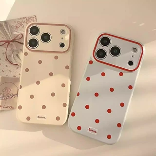 สําหรับ IPhone 17 Air 16 15 14 13 12 11 Pro Max X XR XS Max 7 8 Plus น่ารักสีสัน Polka Dot คู่ Full-covered ป้องกันการล่มสลายเคสโทรศัพท์ปกอ่อน