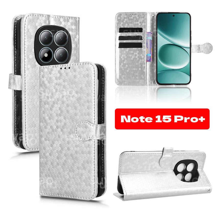 สําหรับ Redmi หมายเหตุ 15 Pro Plus ProPlus 2025 เคสโทรศัพท์หนังกระเป๋าสตางค์ผู้ถือปลอก Note15Pro + Note15 14 ใหม่ Wave Point Frosted Matte PU กันกระแทกพับปกหลัง