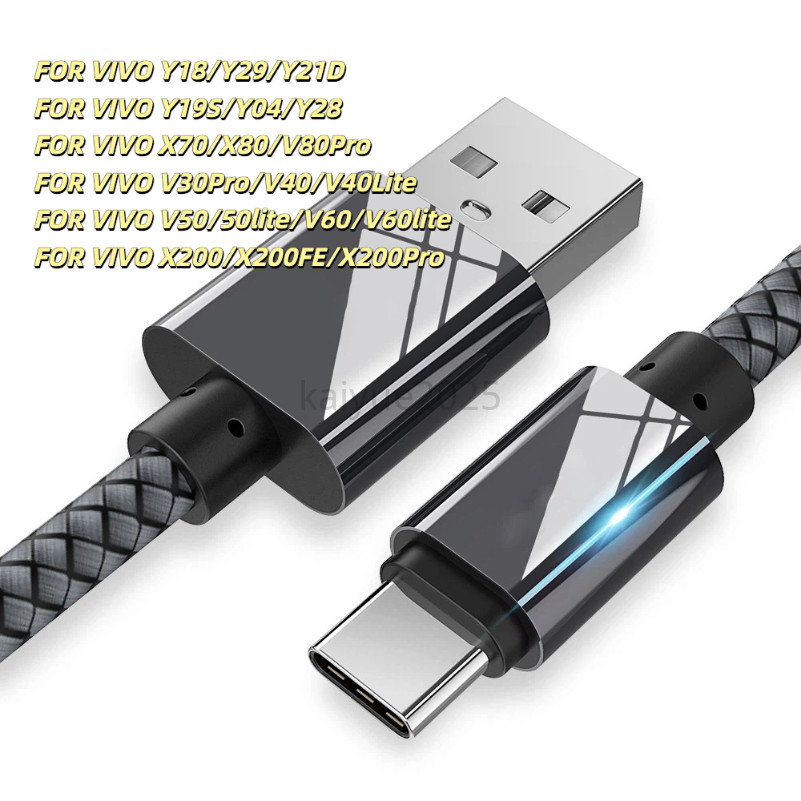 KY59 สาย USB Type C สําหรับ VIVO Y18 Y29 Y21D Y19S Y04 Y28 X70 V30Pro V40 V40Lite V50/ V50lite V60 V