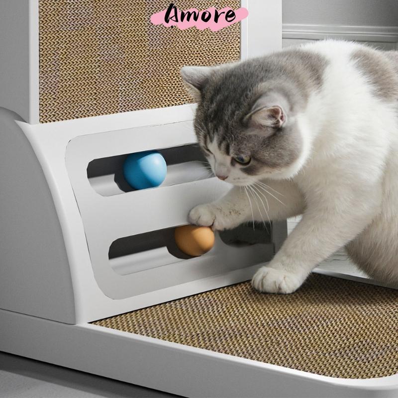 Amore ขนาดใหญ่ 60x42x31 ซม.แมว Scratching Board การออกแบบที่ถอดออกได้วัสดุ PP หนา 90° มุมไร้รอยต่อรั