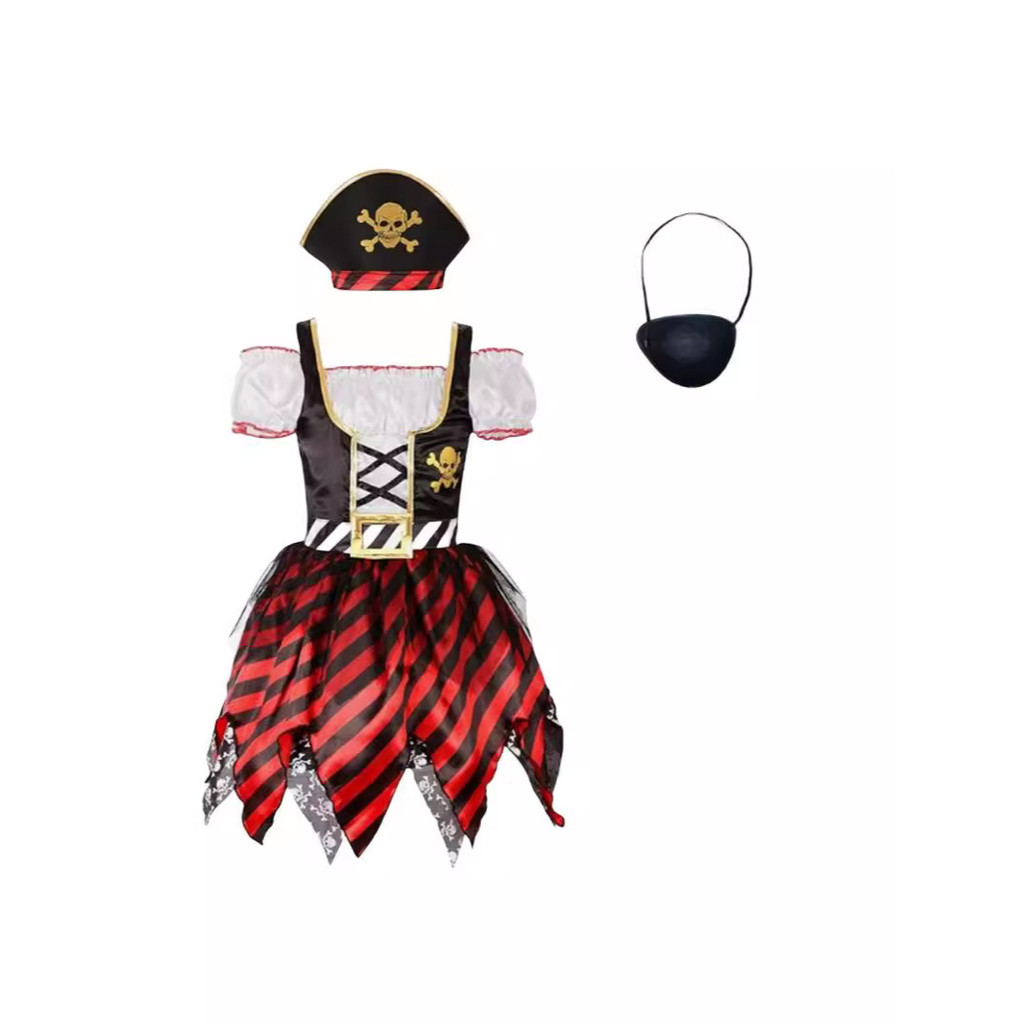 Pirates of the Caribbean Captain Jack Children s Costume Halloween Cosplay Camouflage Dress Suit