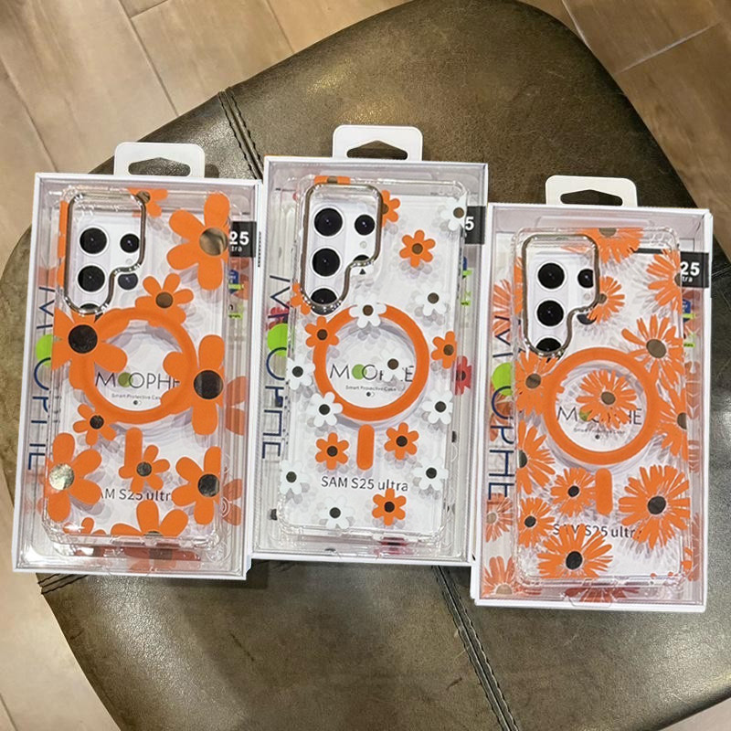 MOOPHE เคส ดอกไม้ เคส ชาร์ได้ สำหรับ Samsung Galaxy S24 S25 ultra S25 FE S24ultra S25ultra S25FE แม่