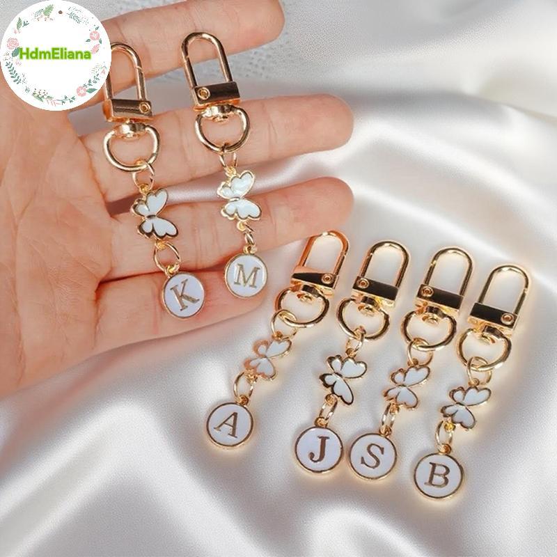 HdmEliana โลหะพวงกุญแจแฟชั่น AZ พวงกุญแจตัวอักษร Charms รถ Key ผู้ถือกระเป๋าจี้อุปกรณ์เสริมเครื่องประดับของขวัญ TH