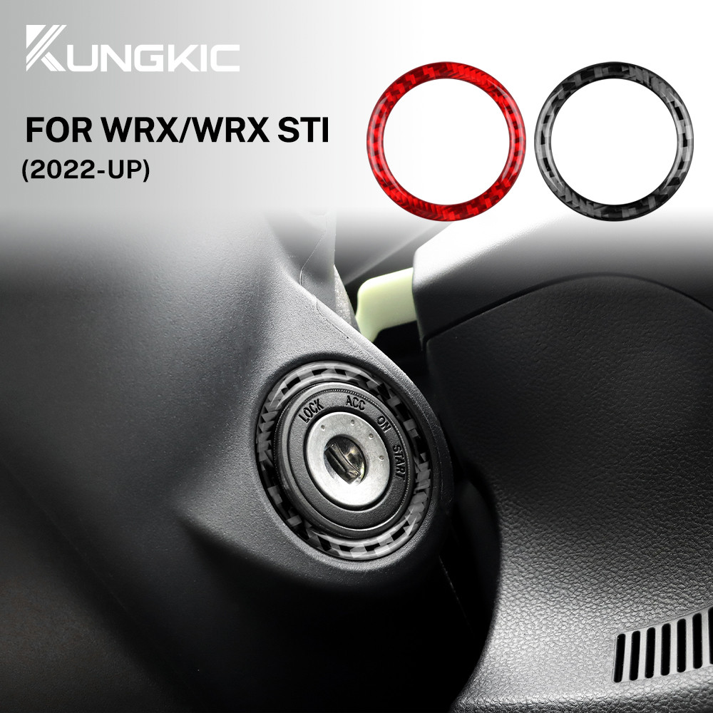 KUNGKIC สําหรับ Subaru WRX STI 2022-2025 Keyhole แหวนคาร์บอนไฟเบอร์สติกเกอร์ตกแต่งอุปกรณ์ตกแต่งภายใน