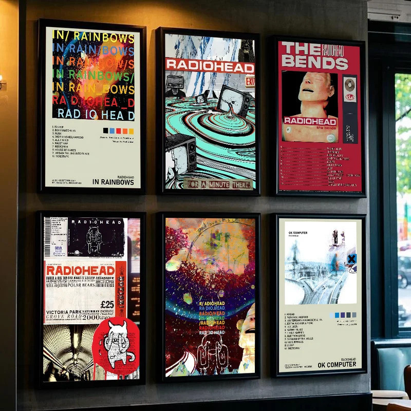 Art Rock Band Radiohead เพลงโปสเตอร์ Art sticky wall กันน้ําห้องนั่งเล่นห้องนอน bar ความงามตกแต่ง
