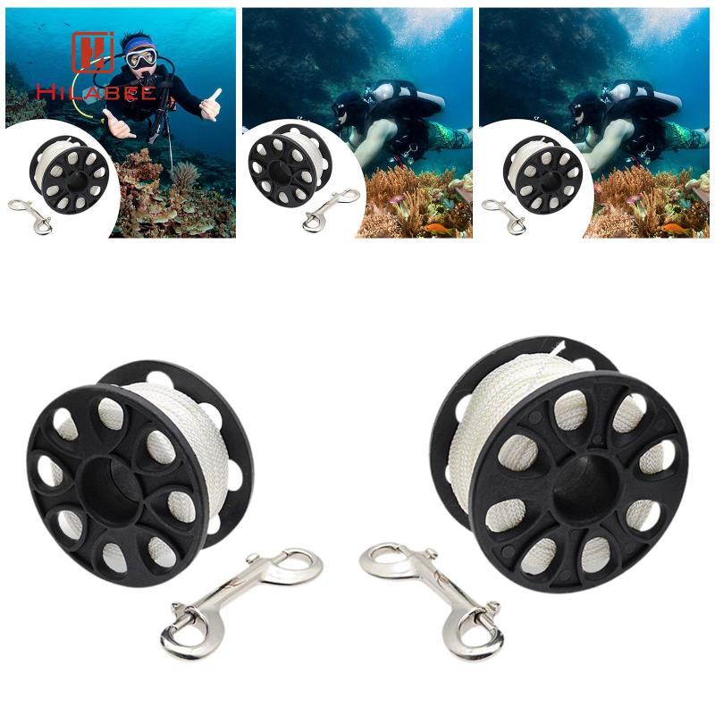 HILABEE Finger Spool สายไนลอนพกพาสำหรับดูดําน้ําและสำรวจถ้ำ wreck cave scuba diving