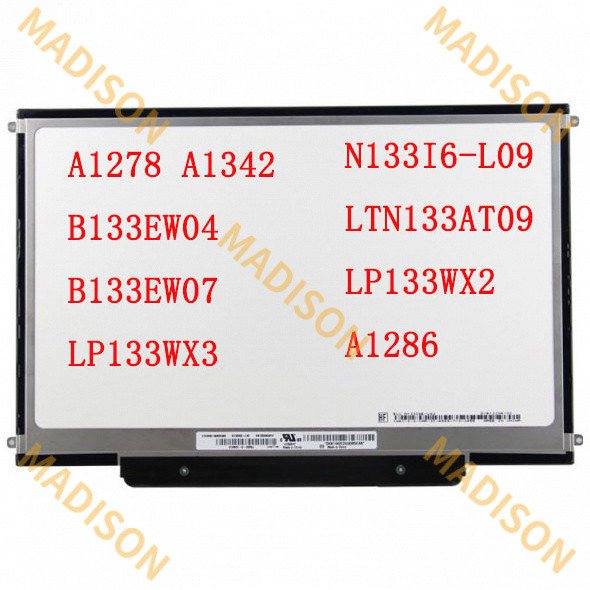13.3 นิ้ว 30 pin 1280*800 A1278 A1342 b133ew04 b133ew07 lp133wx3 N133I6-L09 ltn133at09 lp133wx2 1280