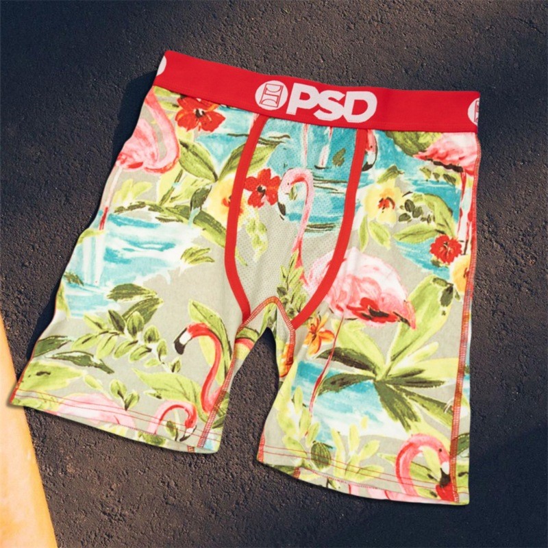 PSD Street Wear Mens Quick-Drying ถักสบายพิมพ์กางเกงบ็อกเซอร์ขยายกางเกงบ็อกเซอร์
