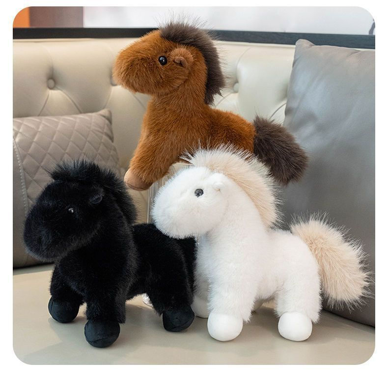 มาสคอตขายดีในปีม้าจําลองม้าของเล่นตุ๊กตาม้าป่าตุ๊กตาโพนี่ตุ๊กตาของขวัญวันเกิดของที่ระลึกหลิง ง1gs
