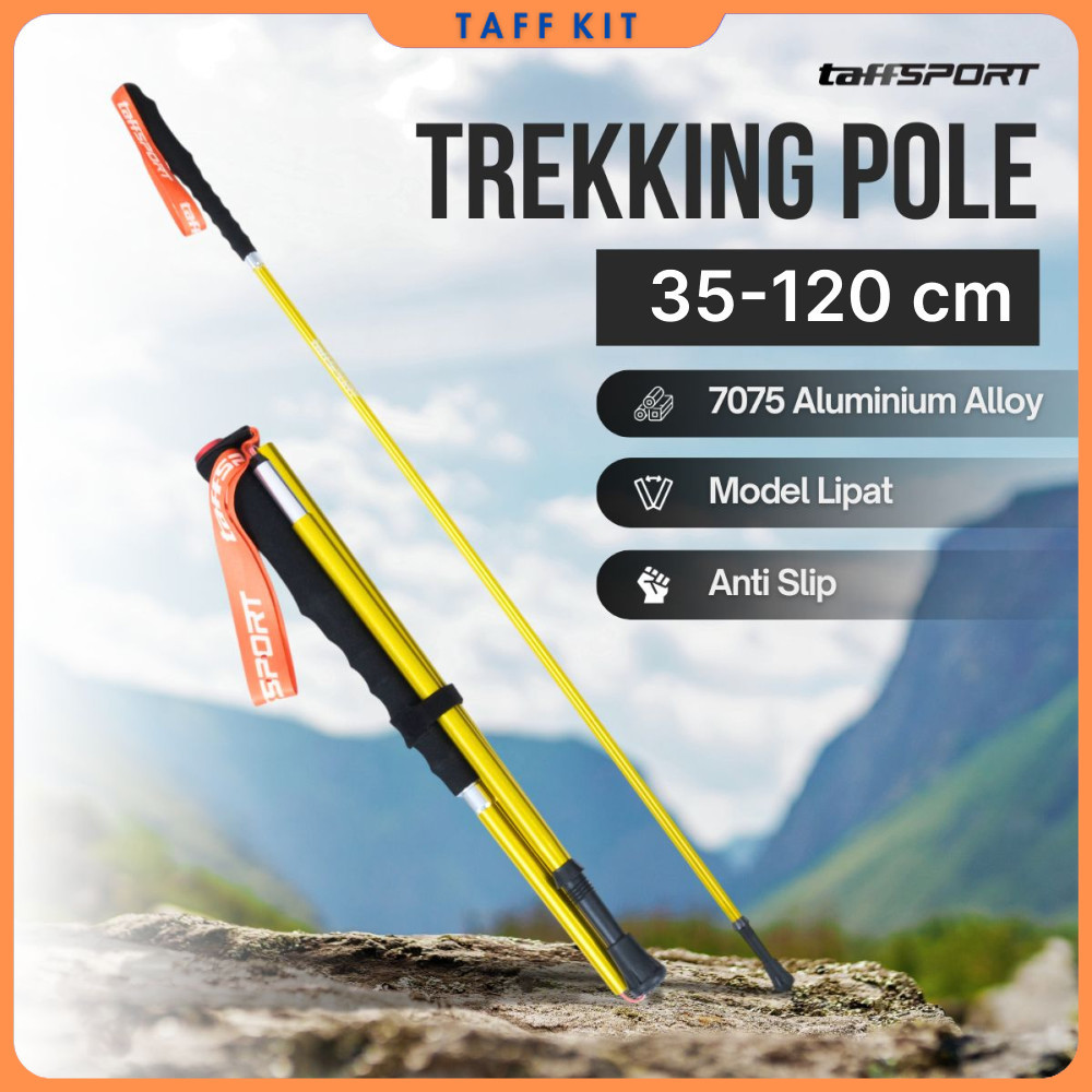 Taffisport ไม้เท้าเดินป่าแบบพับได้ Trekking Pole อลูมิเนียม 7075 120 ซม. - 7075