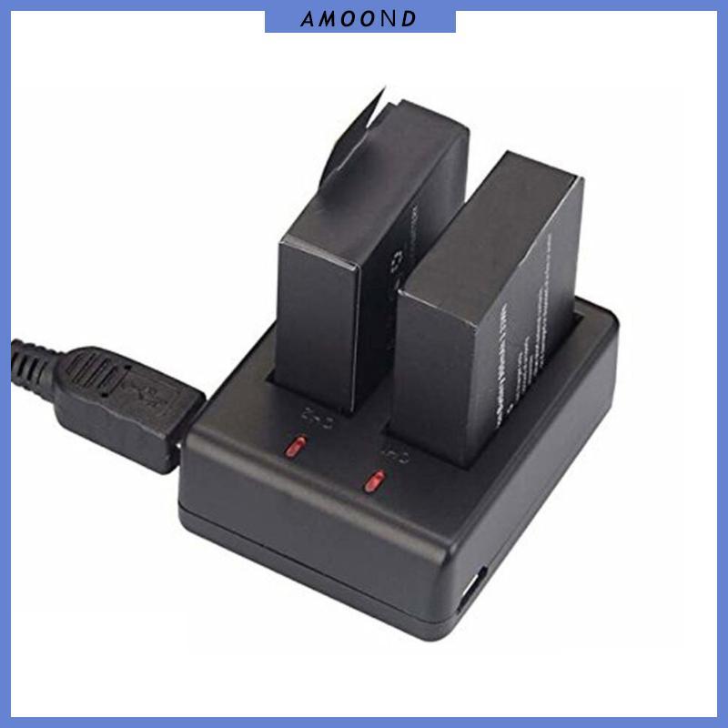 เครื่องชาร์จที่จําเป็น AMOOND สําหรับ EKEN SJ4000 H9R Camera การออกแบบช่องคู่