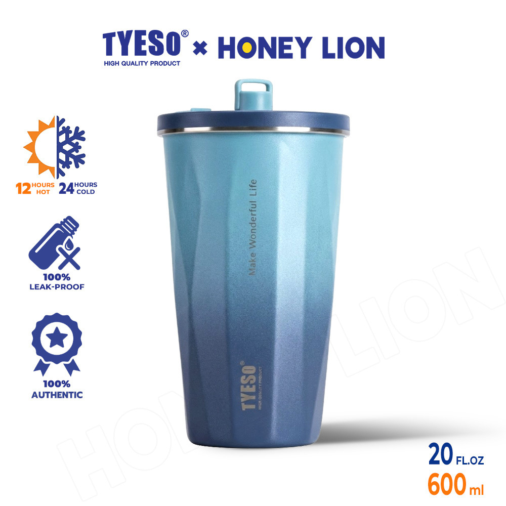 TYESO x HoneyLion กระติกน้ำ 304 Stainless 600ml พร้อมหลอดดูดนวัตกรรมใหม่ถอดล้างง่ายป้องกันเชื้อราเหมาะสำหรับเด็กไปโรงเรียนและใช้งาน -01-01007/TS-8848A/TS-8848B